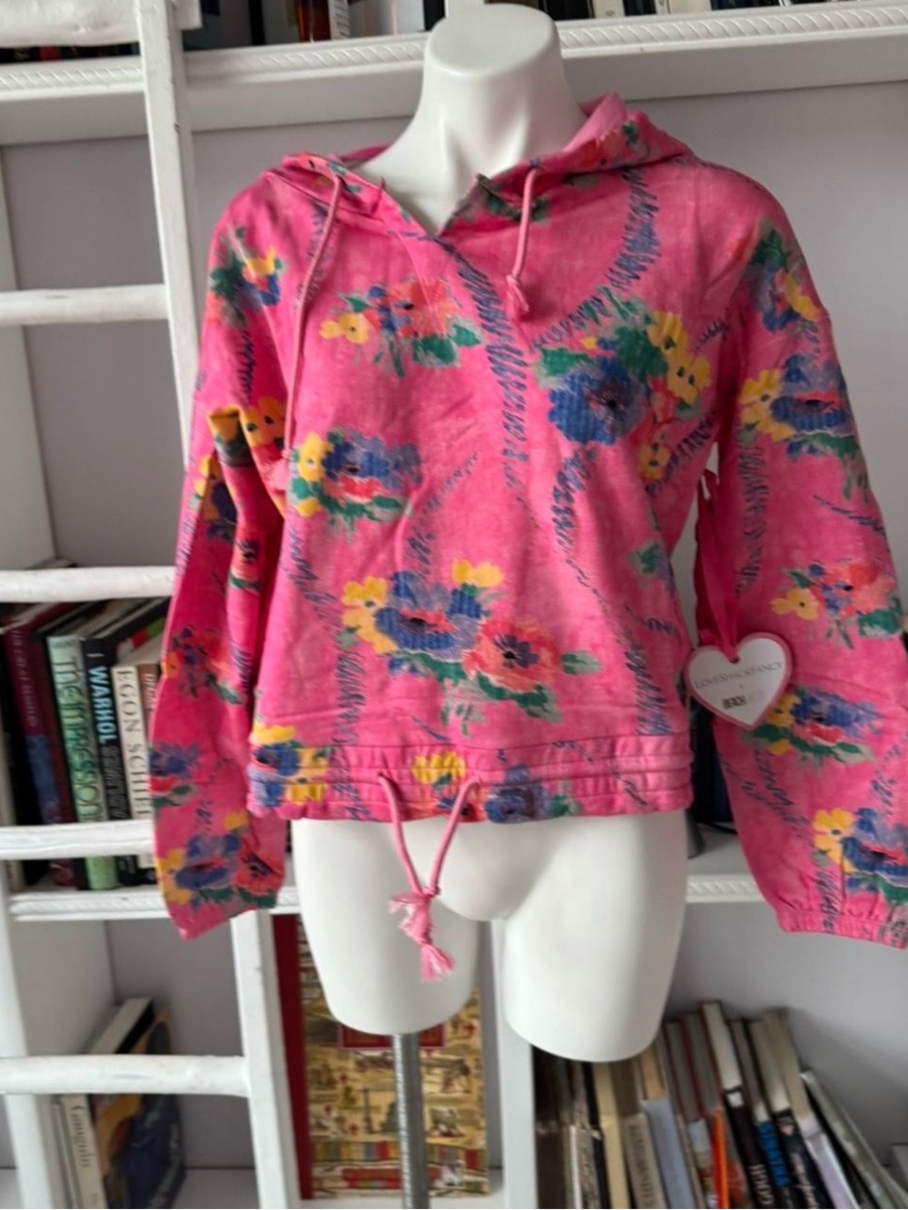 LoveShackFancy x Beach Riot Pink Floral Hoodie Sweatshirt